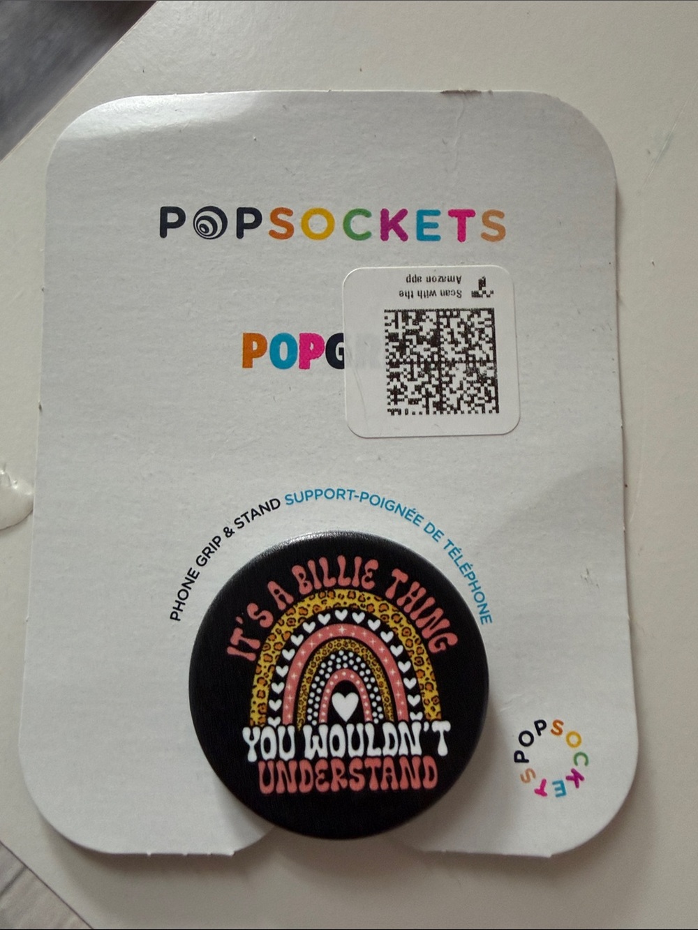 PopSocket Billie Eillish Phone Grip  Rainbow Design